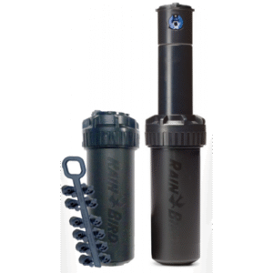 Pop-up sprinkler, 6mt – 10mt radius, rotating single jet, Rainbird 5000 with 15mm female thread, c/w full Nozzle Set