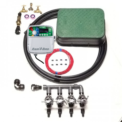 Kit for 4 station automatic Control; contains Controller, auto Valves, Valve box, LV cable, Pipe & Fittings