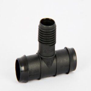 Tee, 19mm Low Density poly sprinkler pipe x 15mm male thread