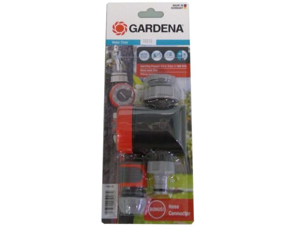 Timer, manual dial Gardena 2hr, Combination 25mm / 20mm female thread Inlet and 20mm male thread on Outlet