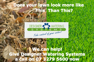 brown lawn transformed to green lawn | sprinkler irrigation advantages | Designer Watering Systems